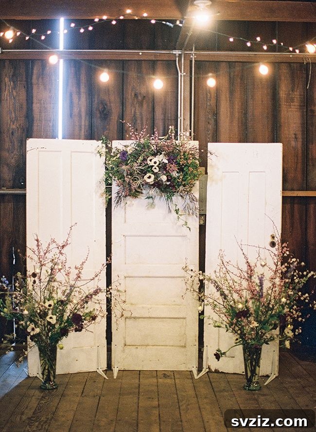 Vintage Refurbished Old Doors for Rustic Wedding Backdrop