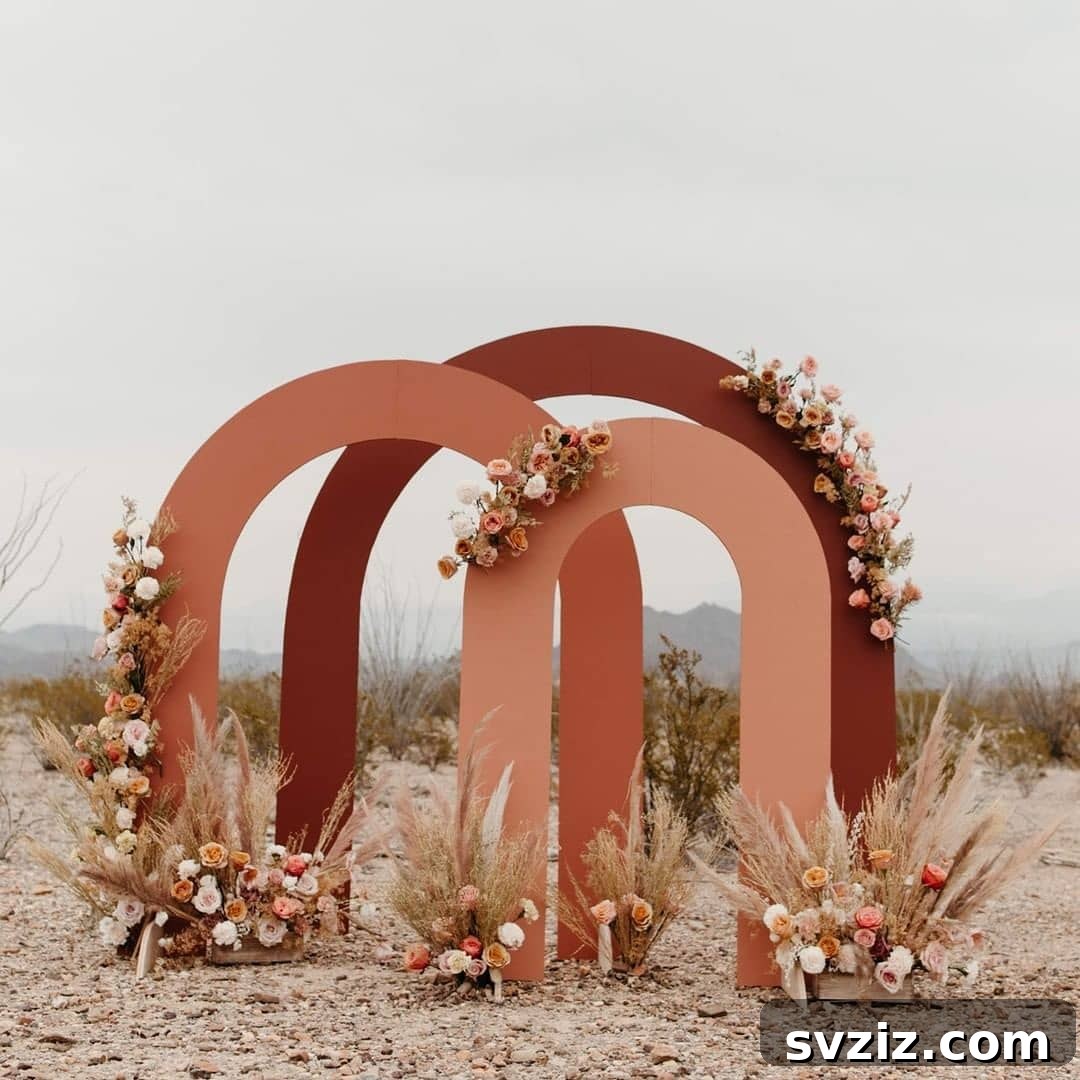 Contemporary Layered Arch Backdrop for Unique Wedding Decor