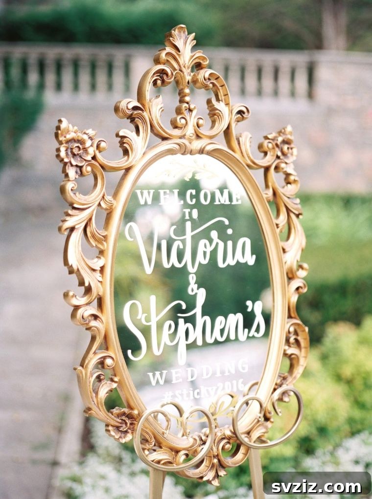 Handcrafted Wedding Signs: Unique DIY Touches for Your Big Day 20 Upcycled Mirror Wedding Welcome Sign for an Elegant Touch