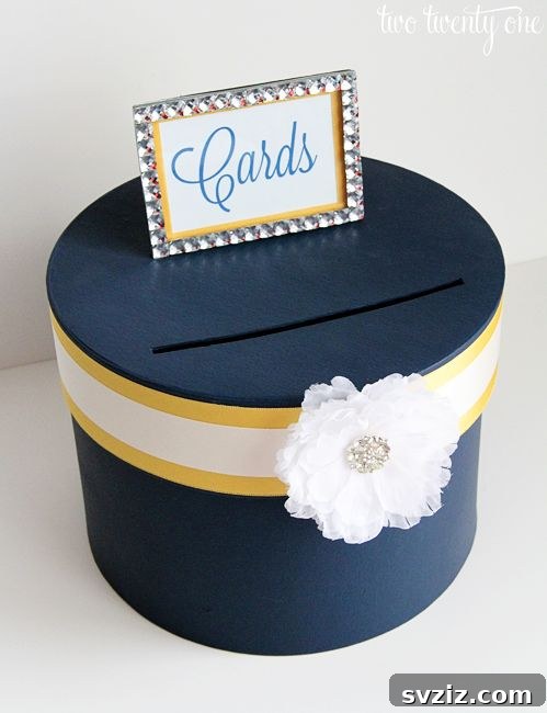 DIY wedding card box made from a repurposed craft box
