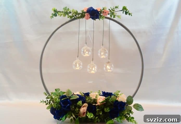 20 Wedding Craft Ideas That Won't Break the Bank 19 DIY Hoop Chandelier Centrepiece