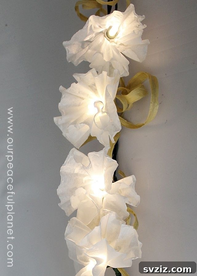 20 Wedding Craft Ideas That Won't Break the Bank 3 DIY Coffee Filter Flower Light Décor