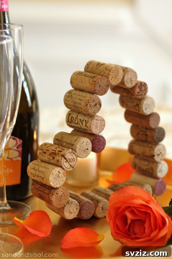 20 Wedding Craft Ideas That Won't Break the Bank 22 DIY Cork Heart Wedding Centerpiece
