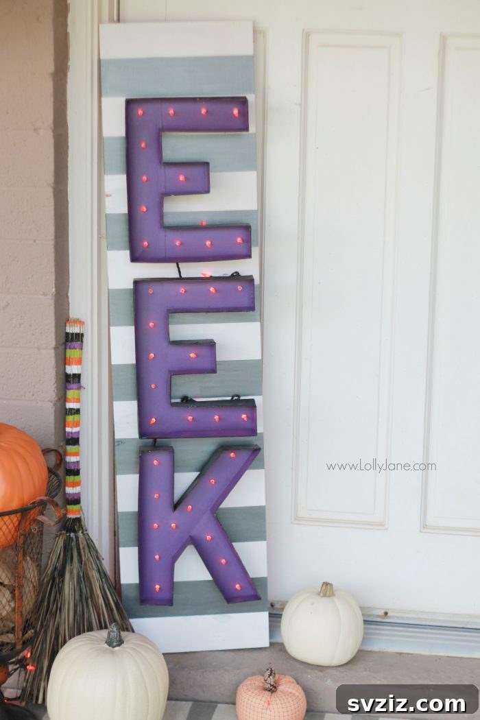 DIY Front Porch Marquee Halloween Sign