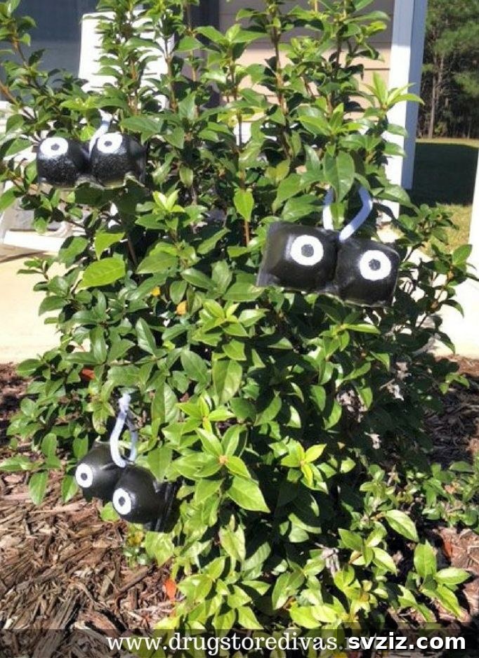 DIY Egg Carton Lurking Eyeballs for Halloween Decor