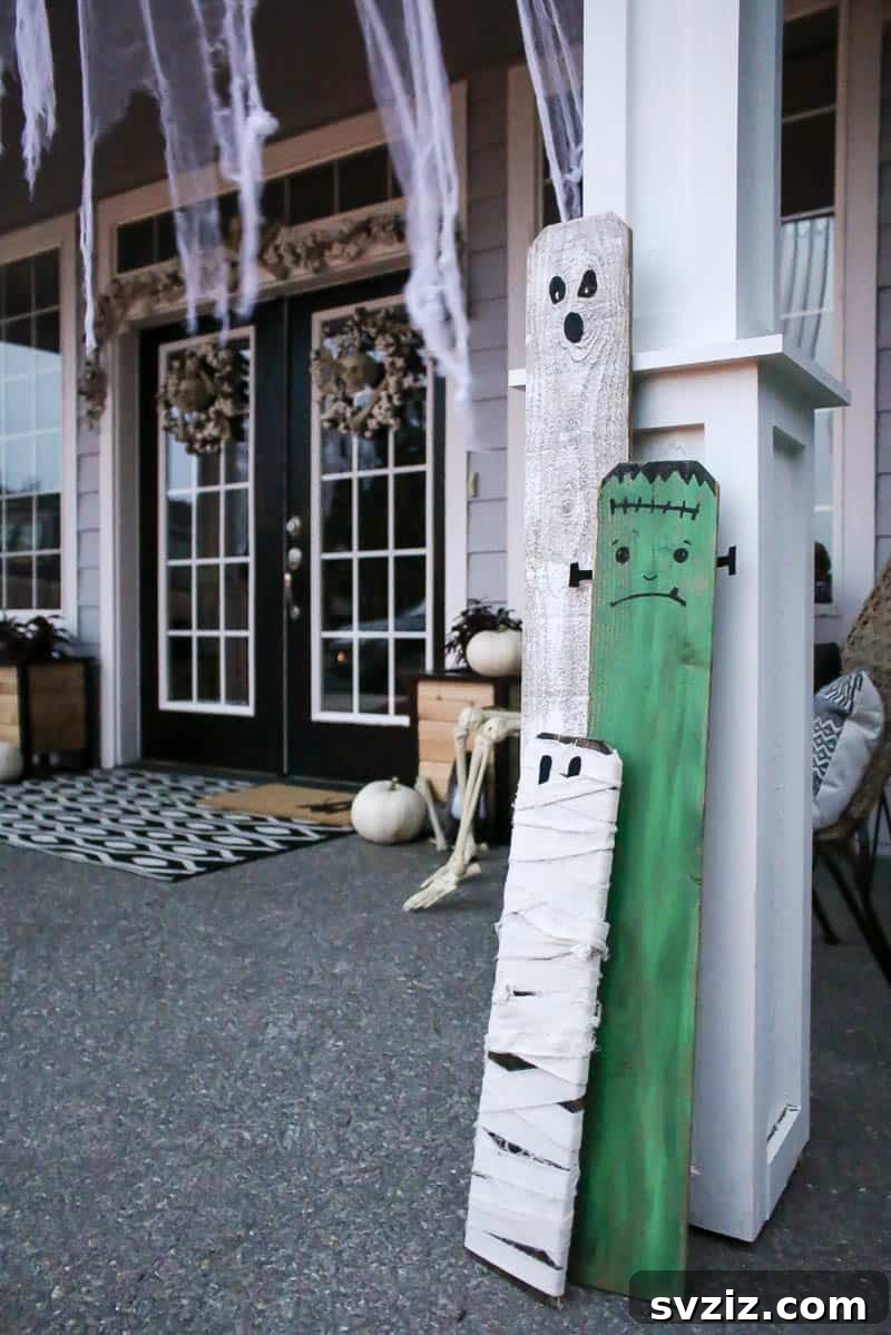 DIY Halloween Character Wood Planks for Porch Decor