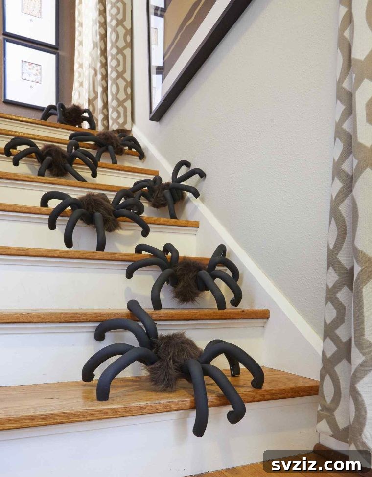 DIY Life-Sized Spiders for Outdoor Halloween Decor