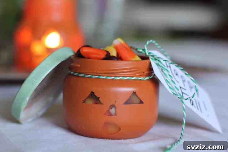 Jar Jack-O-Lantern