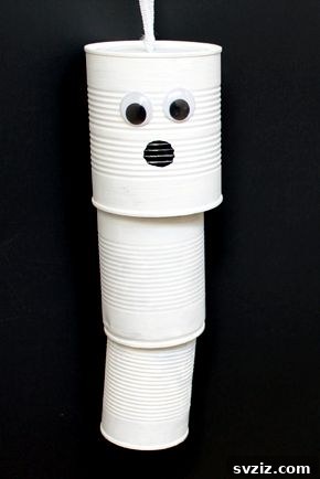 Effortless Halloween Creations for Little Ones 20 Spooky Recycled Tin Can Ghost Wind Chime