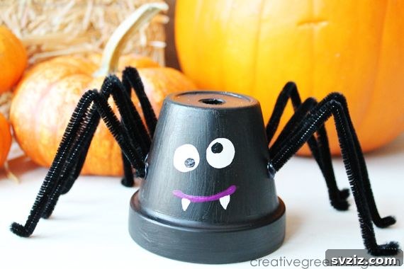 Effortless Halloween Creations for Little Ones 21 Adorable Flower Pot Spiders for Halloween