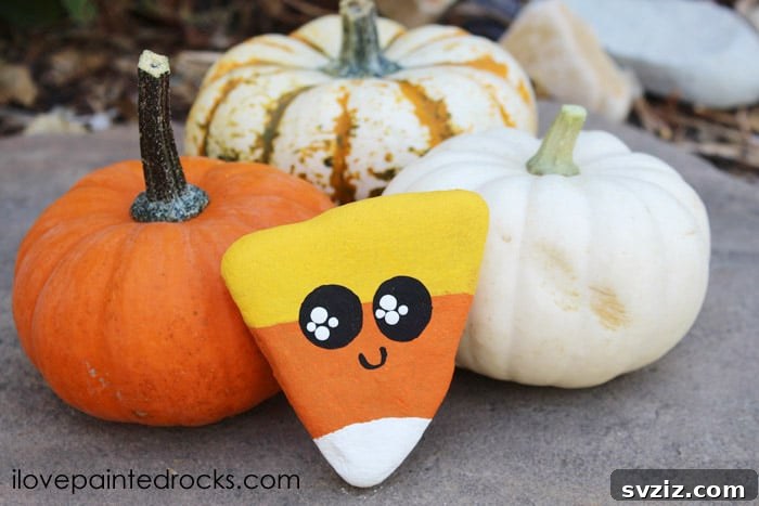 Effortless Halloween Creations for Little Ones 22 Creative Candy Corn Painted Rock Decor