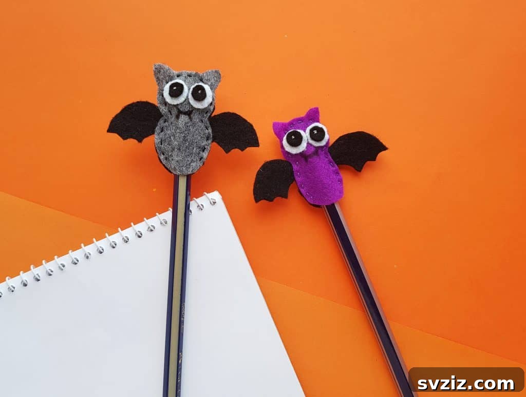 Effortless Halloween Creations for Little Ones 8 Cute Mini Bat Pencil Topper Craft