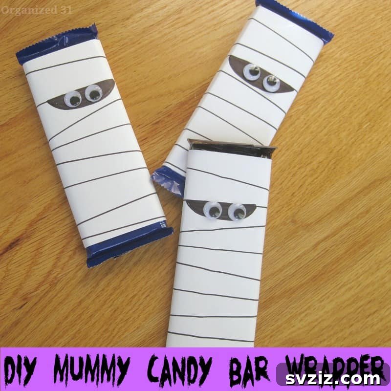 Ghoulishly Good Halloween Paper Creations 11 Mummy Chocolate Wrappers