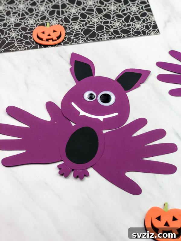 Ghoulishly Good Halloween Paper Creations 15 Handprint Bat