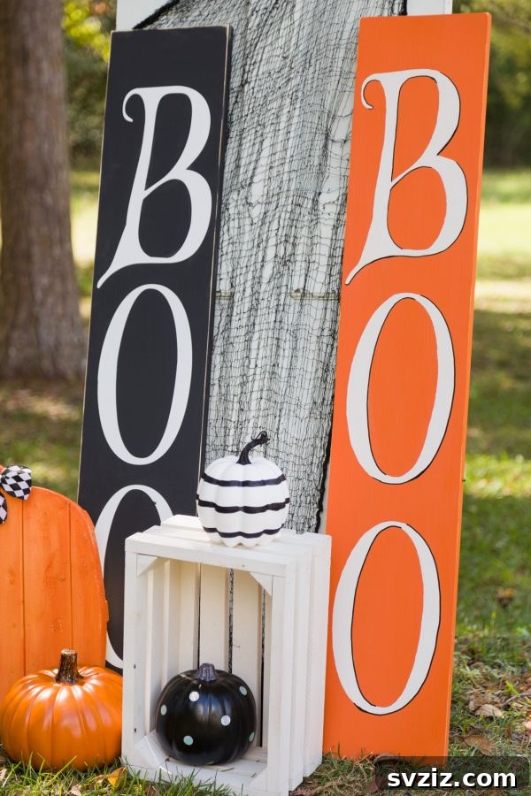 20 Spooktacular Halloween Decorating Ideas 19 DIY Wooden BOO Signs for Halloween Decor