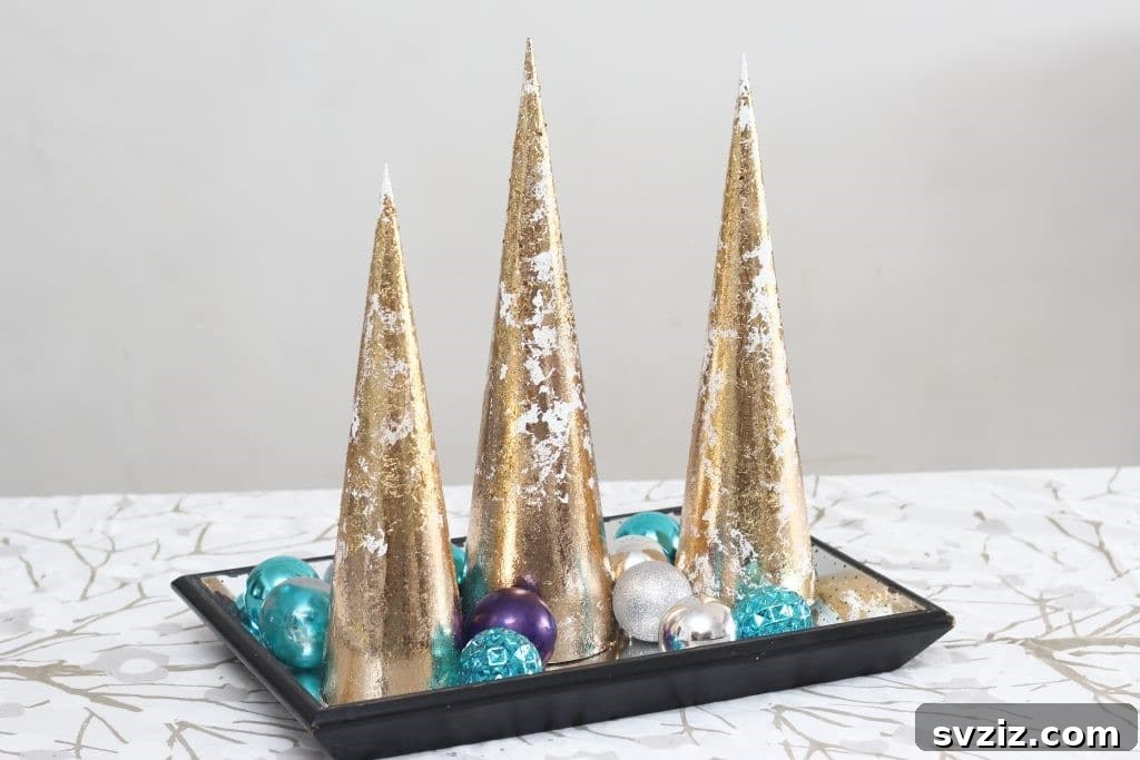 20 Effortless Christmas Projects for Adults 20 Elegant Gold Leaf Christmas Trees, a sophisticated DIY