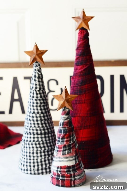 20 Effortless Christmas Projects for Adults 4 Handmade DIY Flannel Trees for Christmas decor