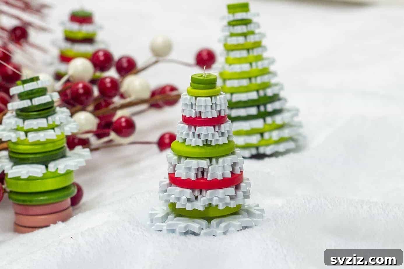 20 Effortless Christmas Projects for Adults 9 DIY Button Christmas Tree Ornaments made easy