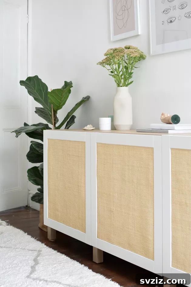 DIY Cane Sideboard
