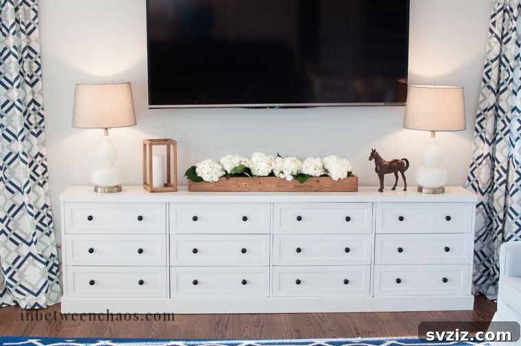 20 Ingenious IKEA TV Stand Upgrades 19 vintage inspired stand