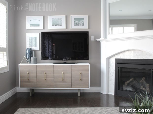 20 Ingenious IKEA TV Stand Upgrades 22 minimal SEKTION dresser