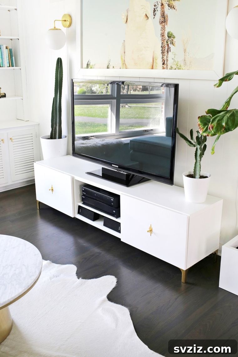 20 Ingenious IKEA TV Stand Upgrades 4 BESTA unit