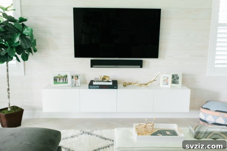 20 Ingenious IKEA TV Stand Upgrades 8 Floating TV Stand