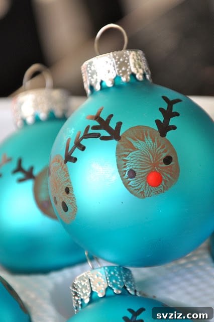 20 Festive Holiday DIYs for Teens 14 Reindeer Thumbprint Ornaments