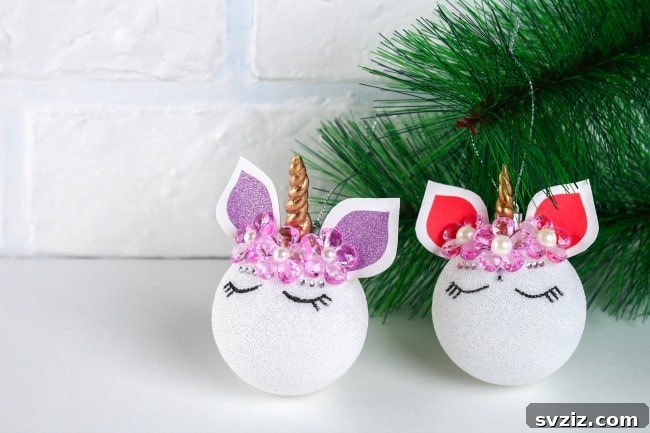 20 Festive Holiday DIYs for Teens 17 Unicorn Ornaments