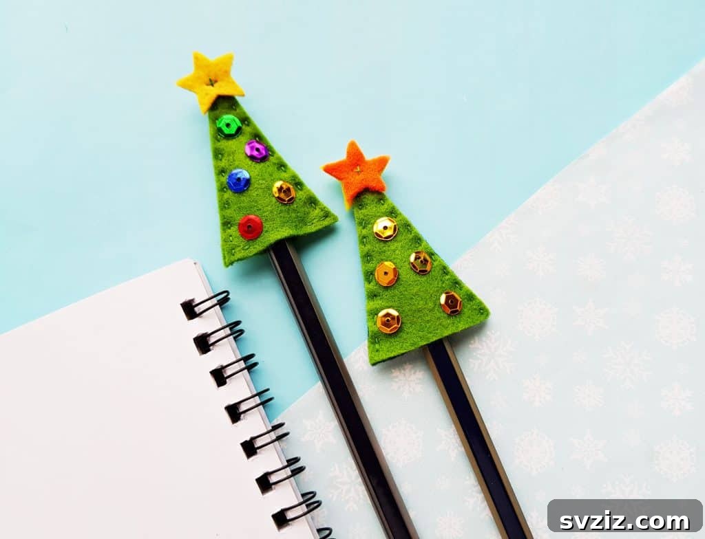 20 Festive Holiday DIYs for Teens 8 Tree Pencil Toppers