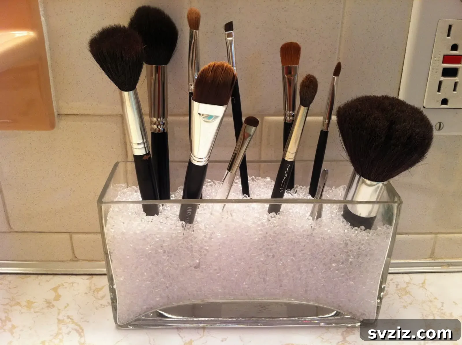 Makeup Brush Organizer with Beads