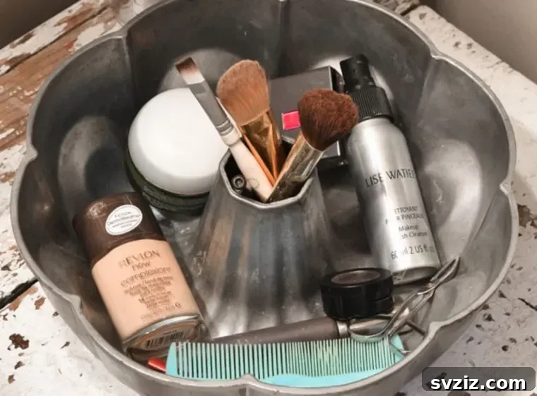 Cute Cake Pan Makeup Organizer