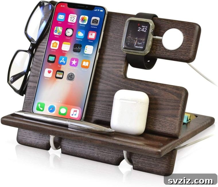 wooden docking station