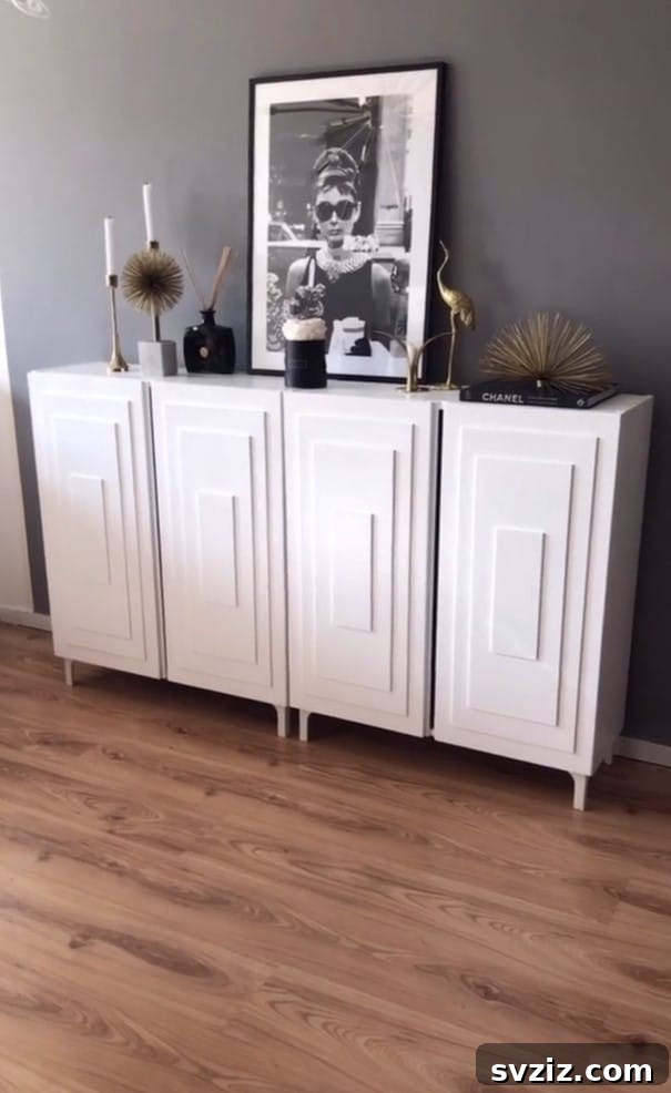 DIY Art Deco IVAR cabinet with radial planks