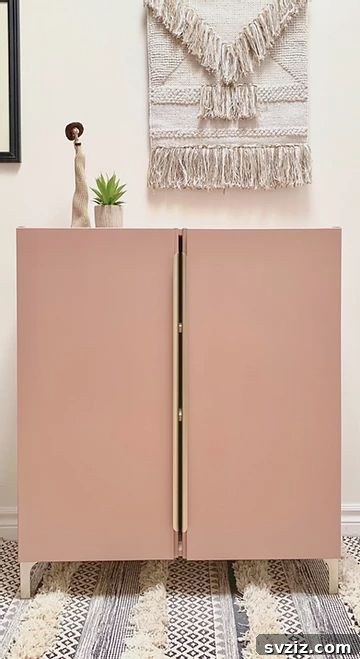 Retro pink and gold IVAR cabinet