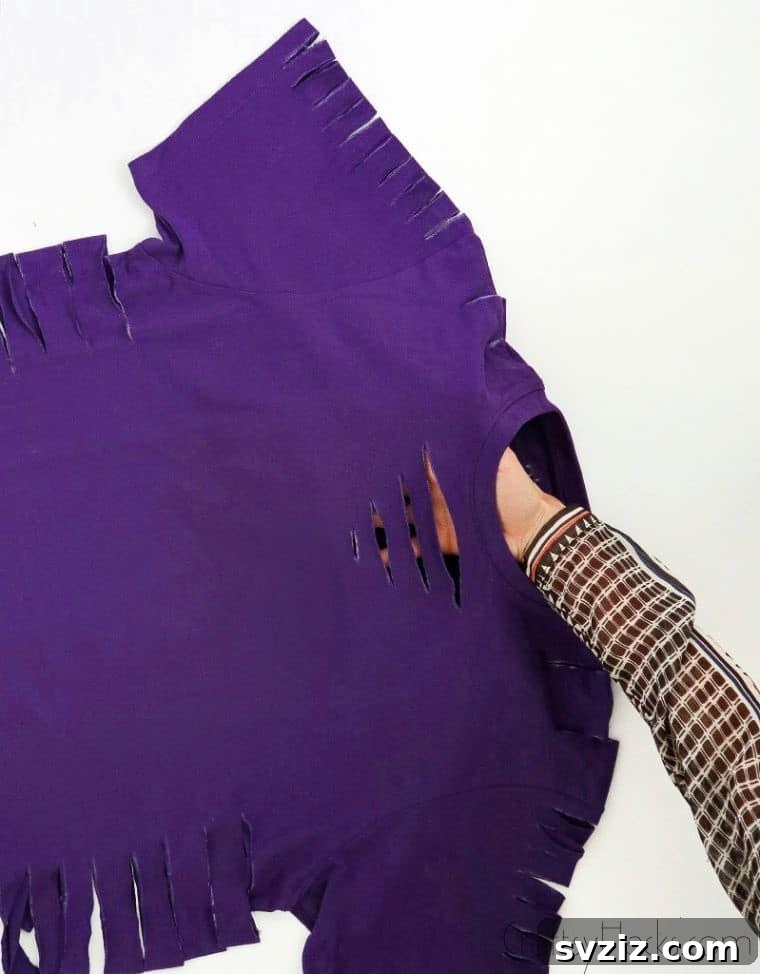 No-Sew T-Shirt Makeover 9 stretching shirt