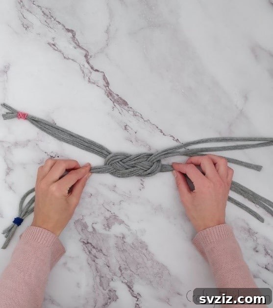 tightened knot weave