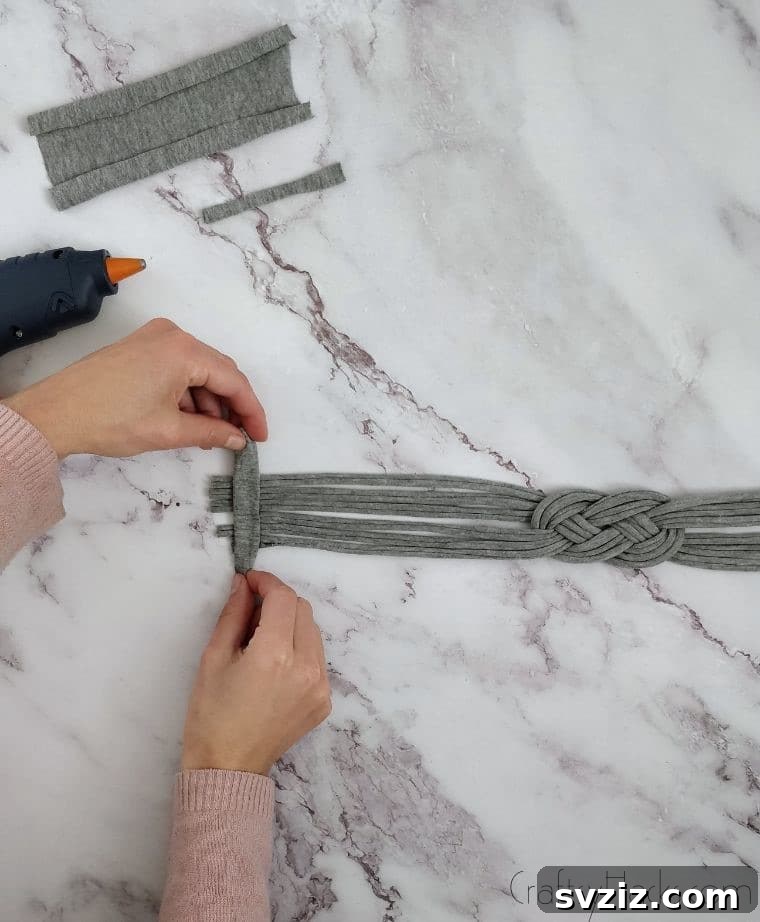 stretched fabric on ends of headband