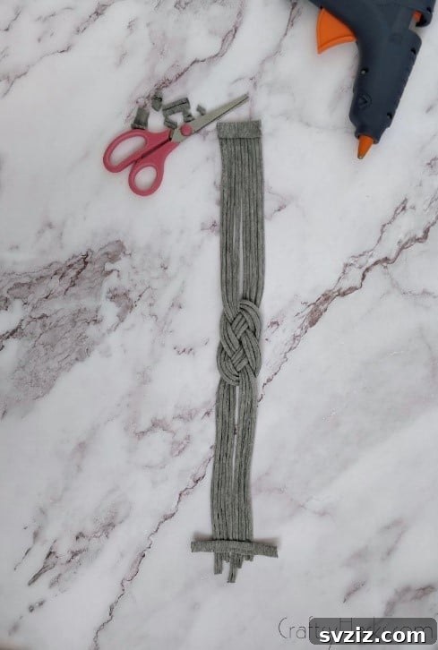 glued fabric on ends of headband
