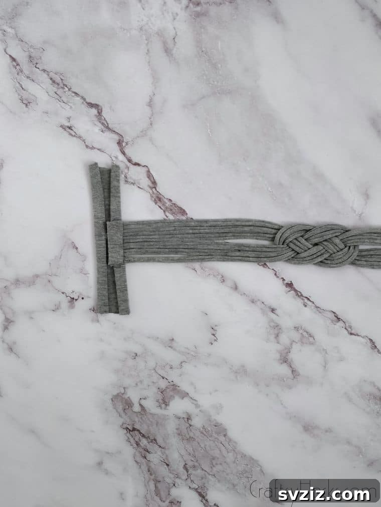 headband ends attached to fabric