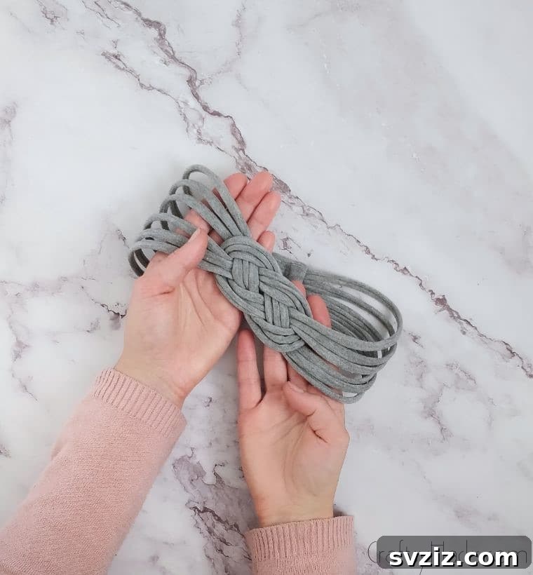 holding finished diy headband