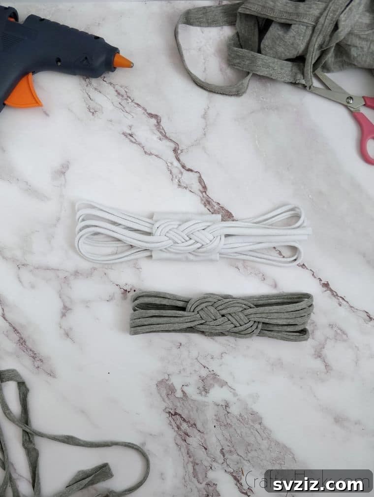 diy white and grey headbands