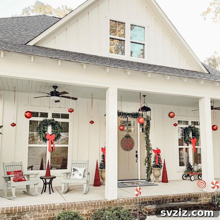 large red ornaments