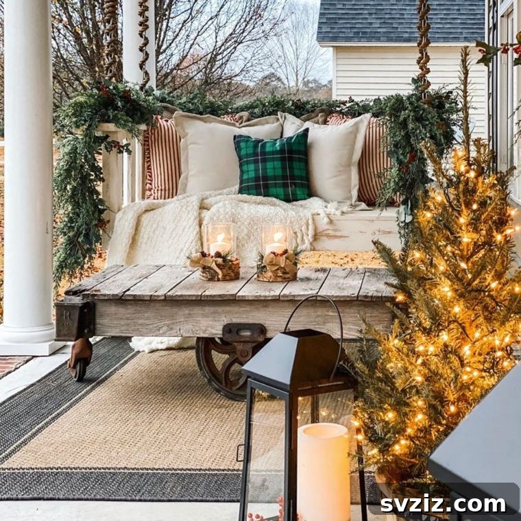 Mini porch christmas tree