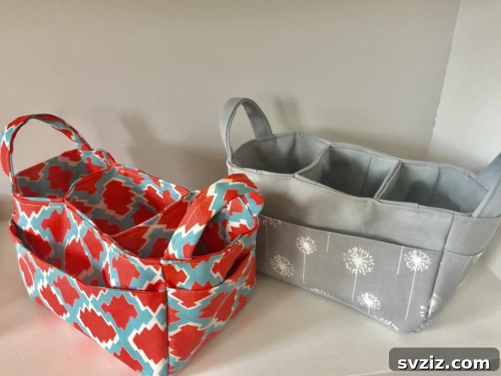 Stitch Away the Clutter: 15 Sewing Projects for Organization 13 Divided Organizer Caddy for Storage