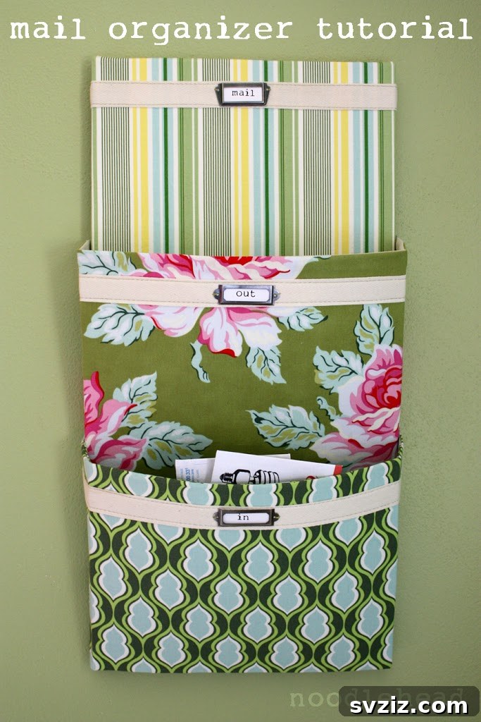 Stitch Away the Clutter: 15 Sewing Projects for Organization 4 DIY Fabric Mail Organizer