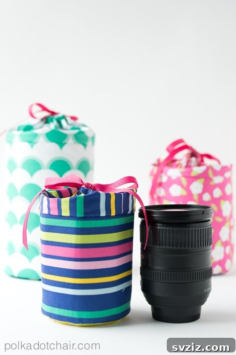 Stitch Away the Clutter: 15 Sewing Projects for Organization 6 Padded Camera Lens Case for Photographers