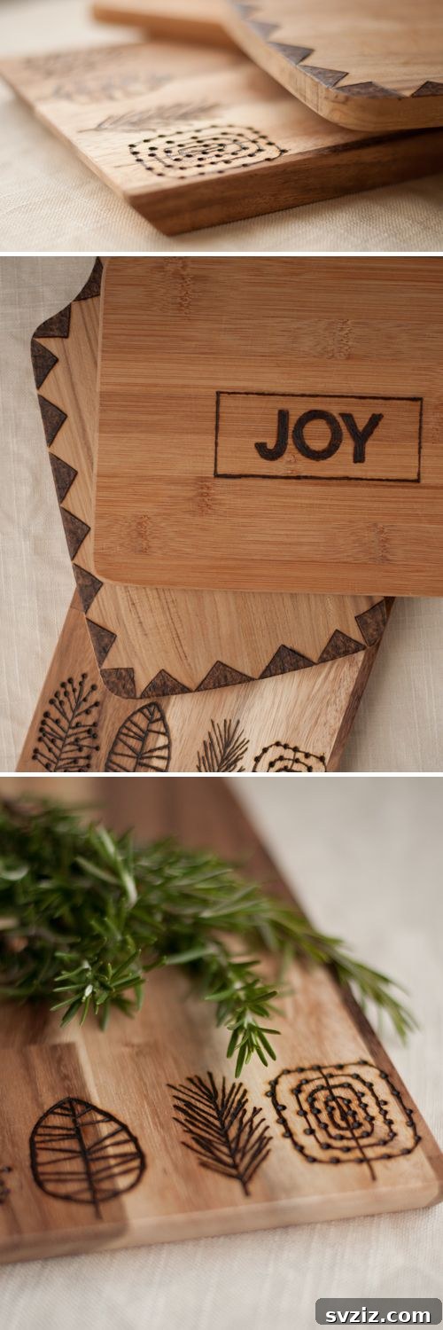 Crafty Christmas: 20 Handmade Gifts for Your Nearest and Dearest 9 Homemade Etched Wooden Cutting Board