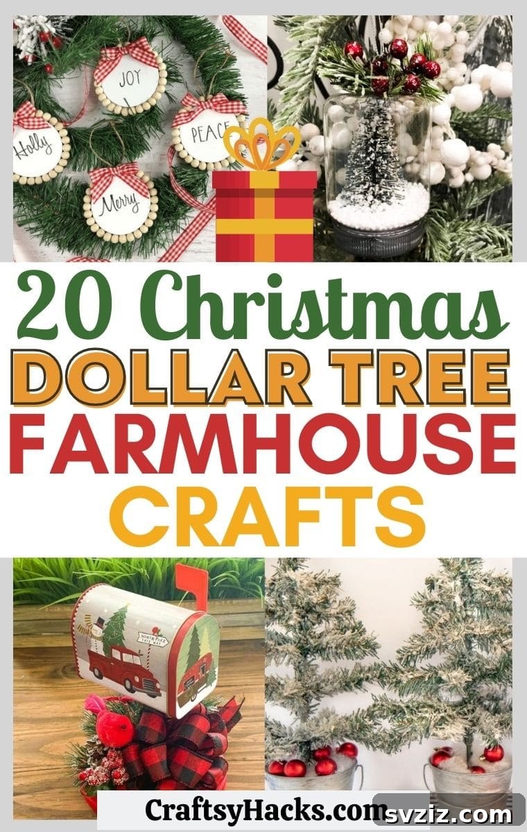 DIY Farmhouse Dollar Tree Christmas Decorations