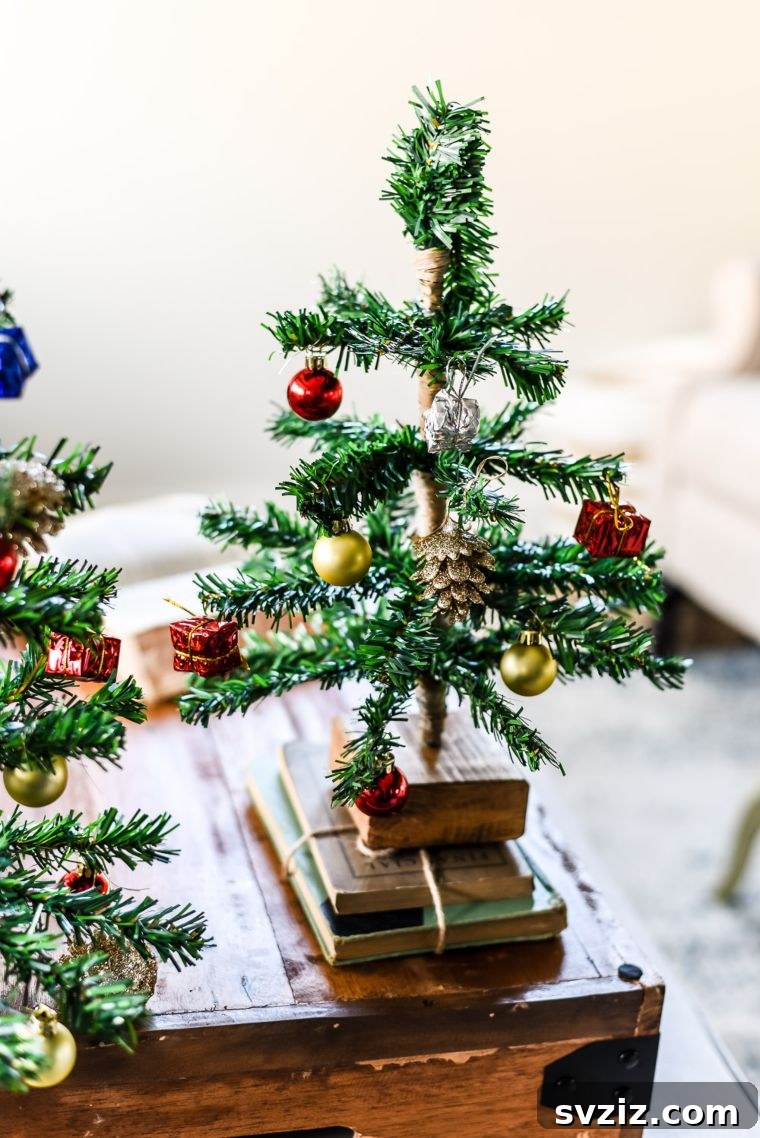 DIY Mini Tabletop Christmas Tree from Dollar Tree finds